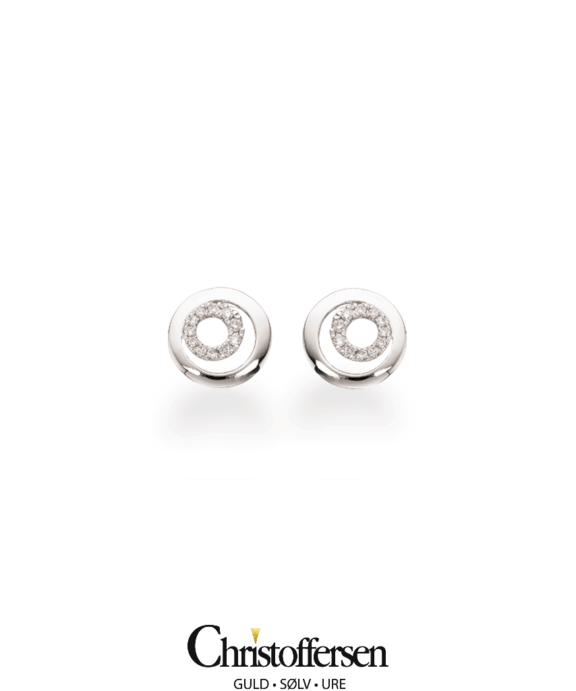 SCROUPLES ØRERINGE 14 KARAT HVIDGULD MED BRILLANTER PÅ I ALT 0,10 CARAT - 117076