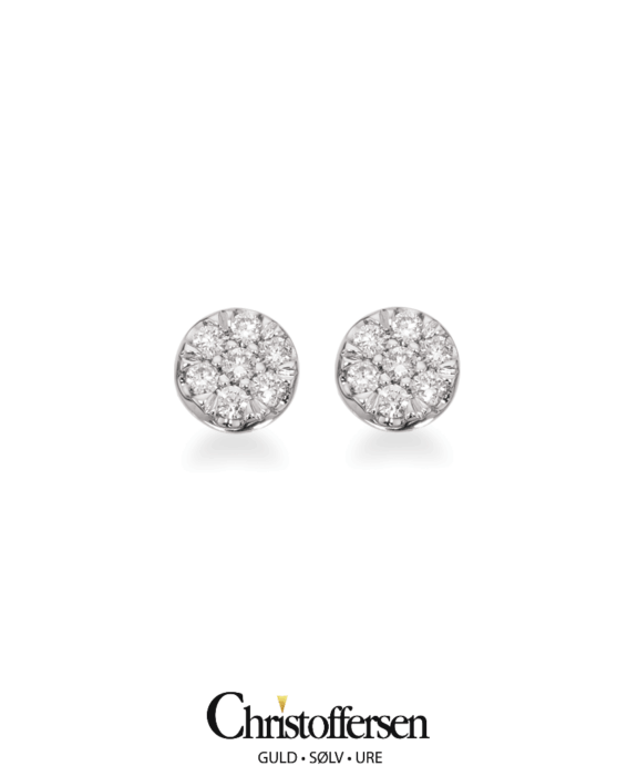 SCROUPLES ØRERINGE 14 KARAT HVIDGULD MED BRILLANTER PÅ I ALT 0,20 CARAT - 117846