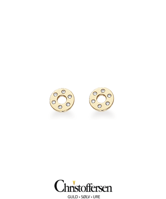 SCROUPLES ØRERINGE 14 KARAT GULD MED BRILLANTER PÅ I ALT 0,11 CARAT - 118775