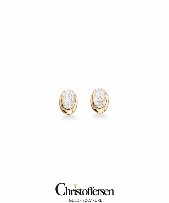 SCROUPLES ØRERINGE 14 KARAT GULD MED BRILLANTER 0,15 CARAT - 118785