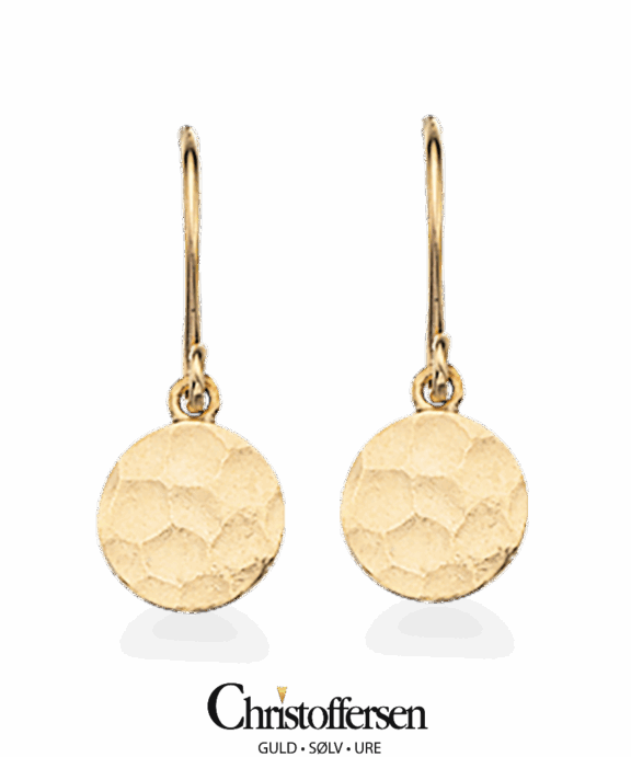 SCROUPLES ØREBØJLE 8 KARAT GULD HAMRET POLET - 119603