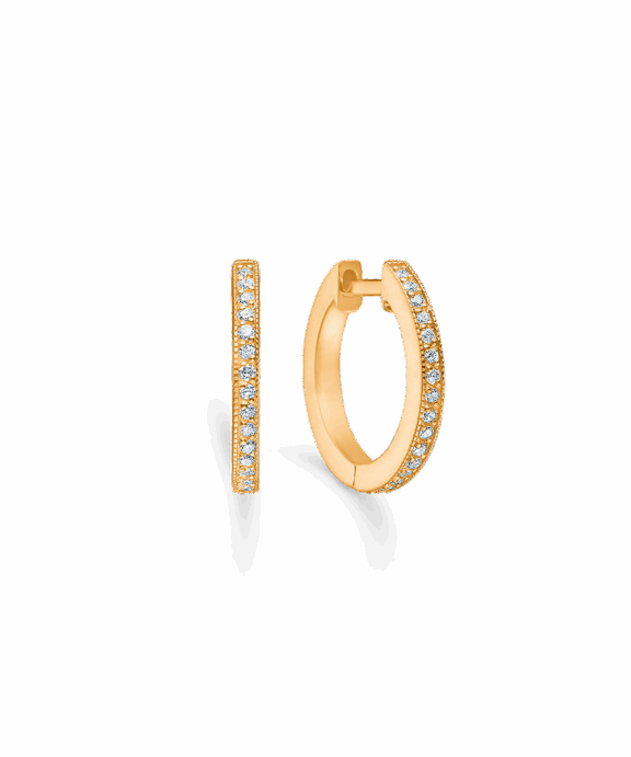 MADS Z 14 KARAT ØRERINGE POETRY HOOP MED BRILLANTER 0,16 CARAT - 1511036