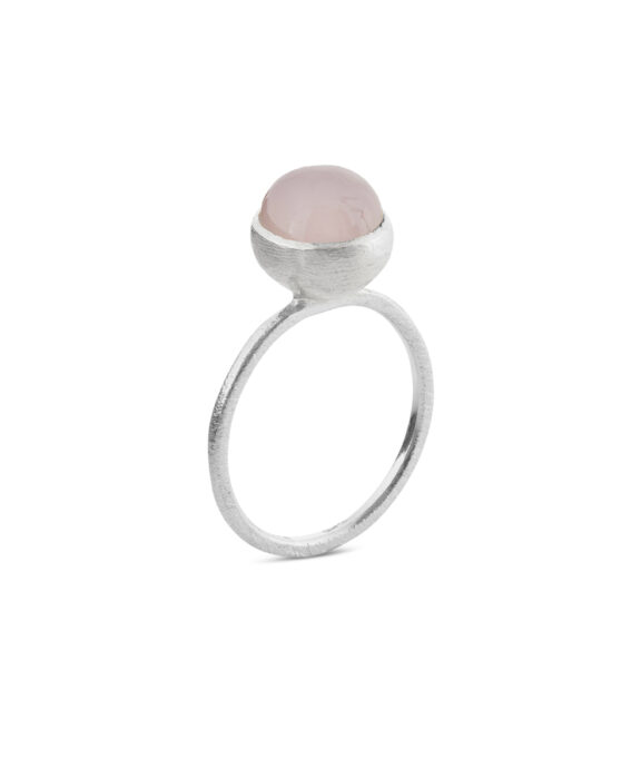 SUSANNE FRIIS BJØRNER RING SØLV LYSERØD CABOCHON STEN STR 48 - 1692-1-112