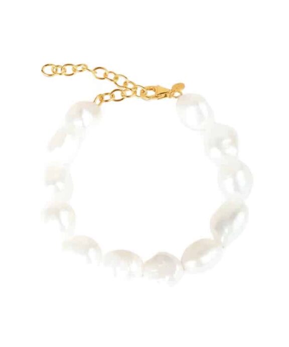 BYBIEHL AURA SØLV FORGYLDT ARMBÅND MED PERLE - 2-1510-GP
