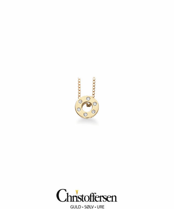 SCROUPLES VEDHÆNG 14 KARAT GULD MED BRILLANTER PÅ I ALT 0,11 CARAT - 210545