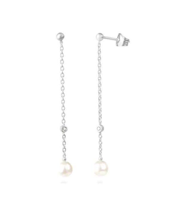 BYBIEHL COCO SØLV ØRERINGE MED PERLE - 4-3305-R
