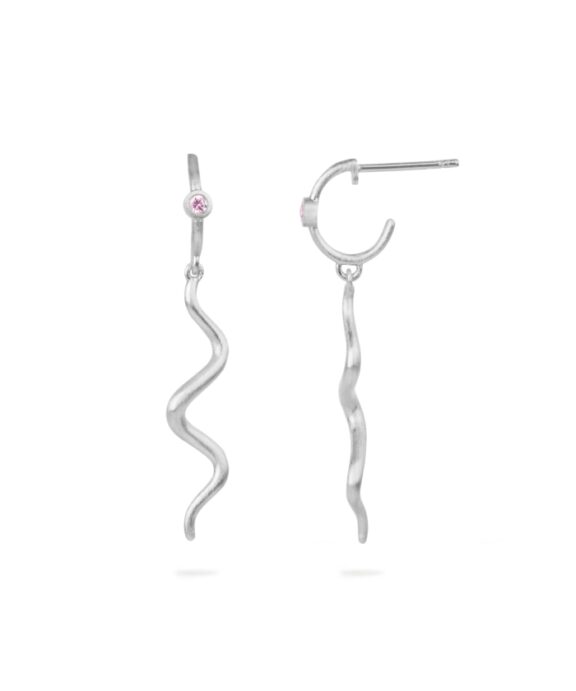 BYBIEHL WAVE SØLV ØRERINGE MINI WAVE HOOP -  4-4022P-R