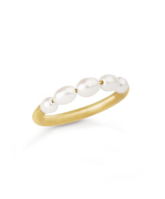 BYBIEHL AURA SØLV FORGYLDT RING MED PERLE - 5-3903WP-GP