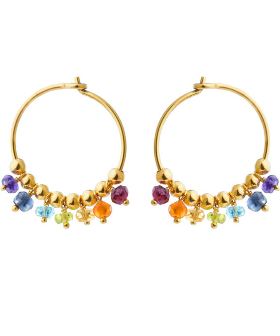 SUSANNE FRIIS BJØRNER ØRERINGE SØLV FORGYLDT CREOL - 5635-2-556