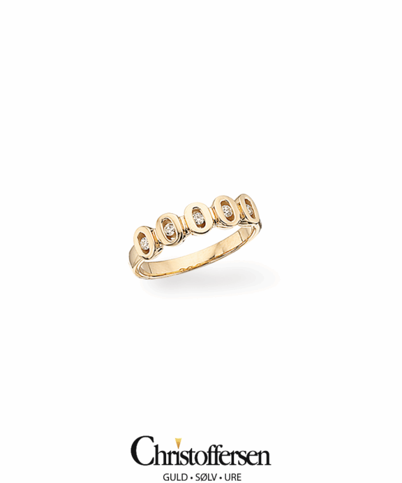 SCROUPLES RING 14 KARAT GULD MED BRILLANTER PÅ 0,15 CARAT - 708265