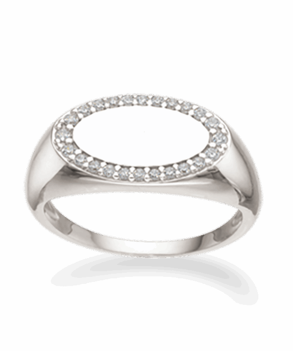 SCROUPLES SØLV RING OVAL MED ZIRKONIA - 726412