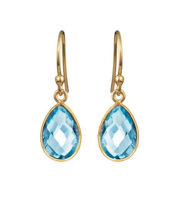 SUSANNE FRIIS BJØRNER ØRERINGE FORGYLDT TOPAS - 4068-2-186