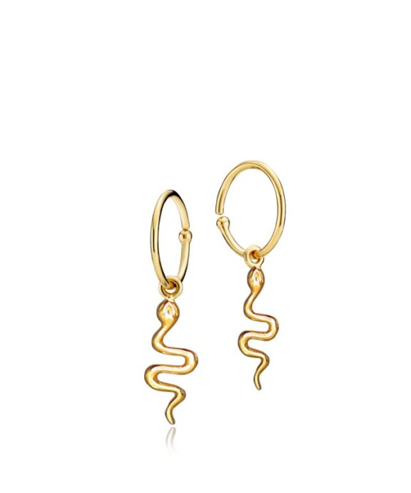 SISTIE ØRERINGE SØLV FORGYLDT YOUNG ONE SNAKE - Z1075GS