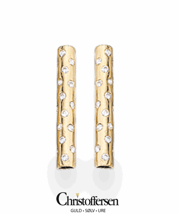 SCROUPLES 8 KARAT GULD ØRERINGE MED ZIRKONIA - 117383