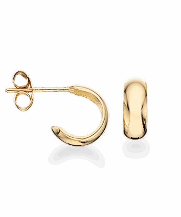 SROUPLES 8 KARAT GULD ØRERINGE HALV CREOL - 119163