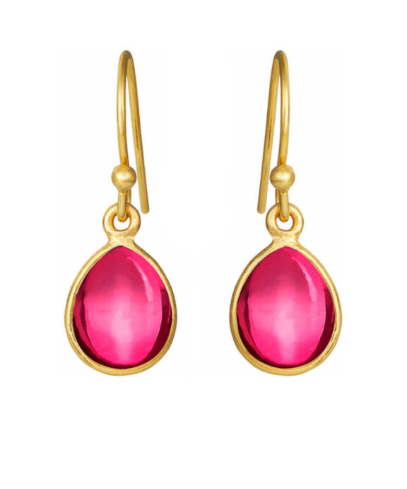 SUSANNE FRIIS BJØRNER ØRERINGE FORGYLDT RØD - 5249-2-183