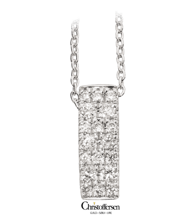 SCROUPLES VEDHÆNG 14 KARAT HVIDGULD MED BRILLANTER PÅ I ALT 0,20 CARAT - 209776