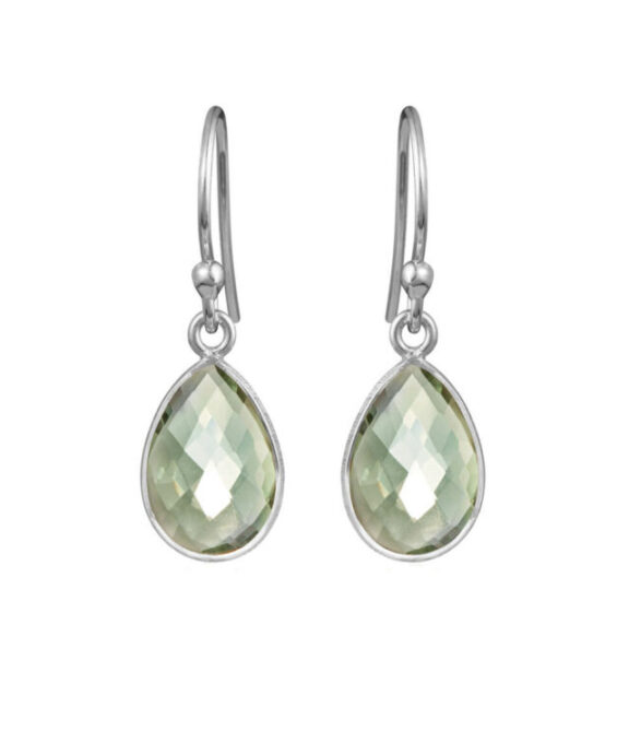 SUSANNE FRIIS BJØRNER ØRERING SØLV GRØN KVARTS - 4068-1-107