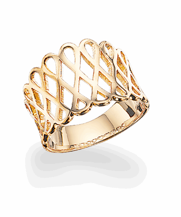 SCROUPLES SØLV FORGYLDT RING - 719762