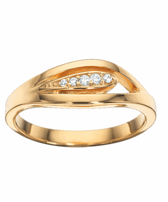 SCROUPLES SØLV FORGYLDT RING MED ZIRKONIA - 723572