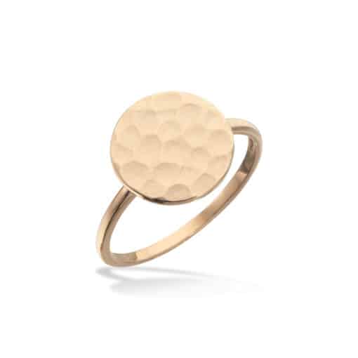 SCROUPLES RING I 8 KARAT GULD MED HAMRET POLET -711483
