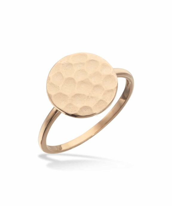 SCROUPLES RING I 8 KARAT GULD MED HAMRET POLET -711483