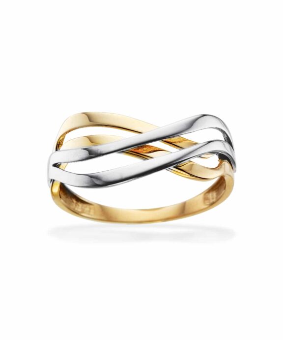 SCROUPLES 8 KARAT GULD RING TO FARVET - 712114