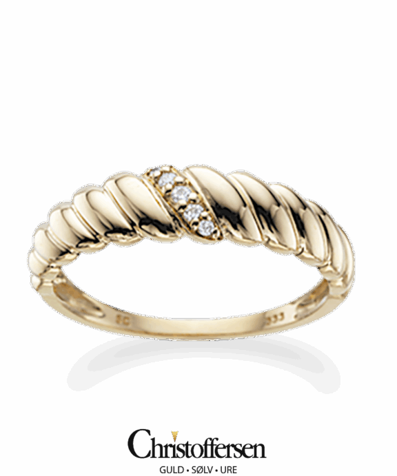 SCROUPLES 8 KARAT GULD RING MED ZIRKONIA - 712303