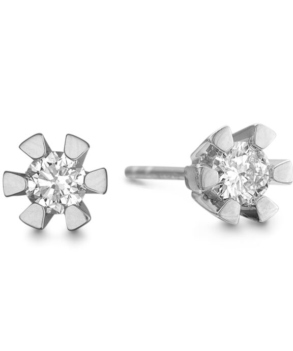 AAGAARD ETERNITY 8 KARAT HVIDGULDS ØRERINGE MED 2 X 0,05 CT/WPI - 88949905-34