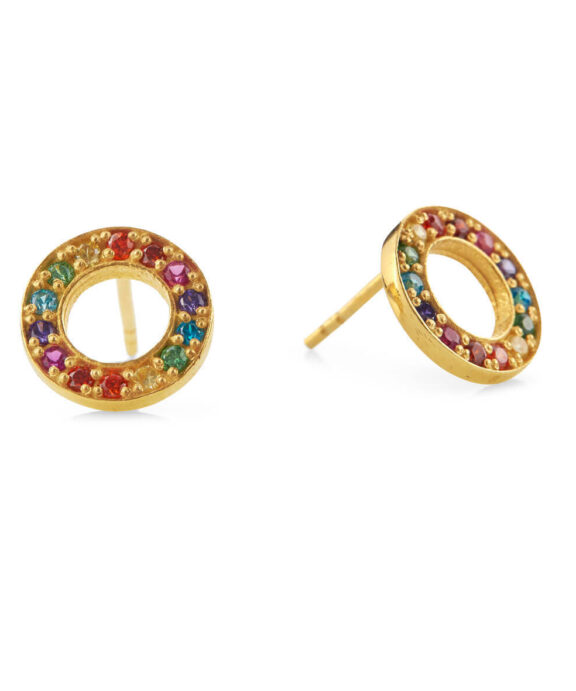 SUSANNE FRIIS BJØRNER FORGYLDTE ØRERINGE RAINBOW - 5513-2