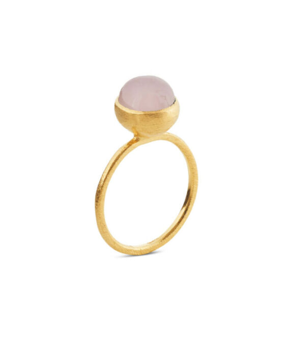 SUSANNE FRIIS BJØRNER SØLV FORGYLDT RING MED 8 MM LYSERØD KRYSTAL -1692-2-112-48