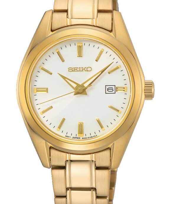 SEIKO UR DAME GULDFARVET MED DATO - SUR632P1