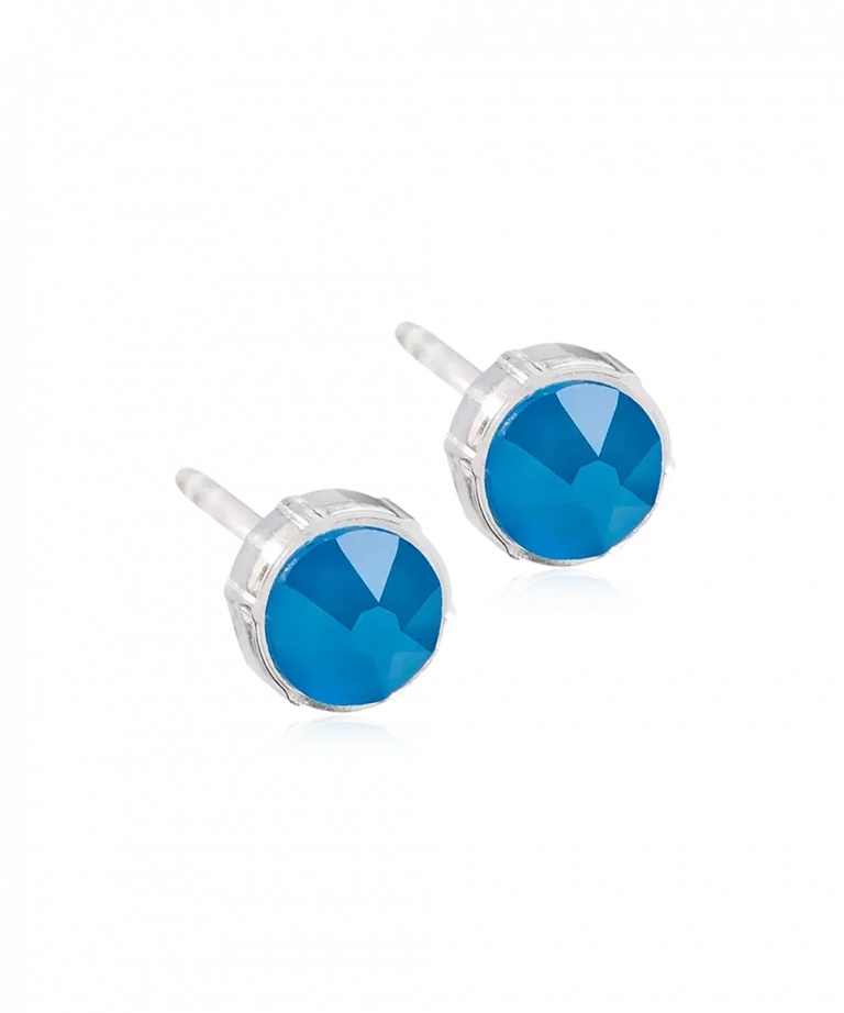 BLOMDAHL ØRERINGE PLASTIK ELECTRIC BLUE - 15-0109-36