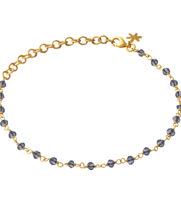 SUSANNE FRIIS BJØRNER ARMBÅND SØLV FORGYLDT IOLITE - 1433-2-132