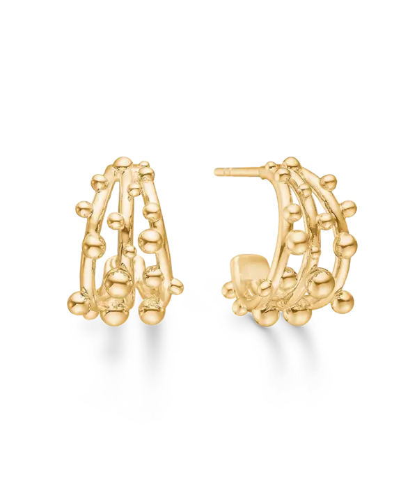 MADS Z BUBBLES 14 KARAT GULD ØRERINGE CREOLER - 1510166