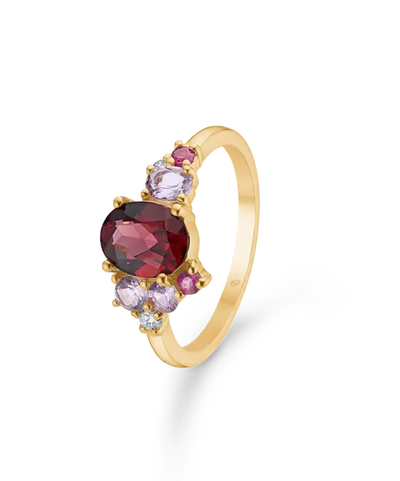 MADS Z FOUR SEASON AUTUMN 14 KARAT GULD RING MED ÆDELSTEN OG DIAMANT - 1546032