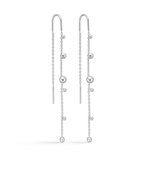 MADS Z BUBBLES SØLV ØRERINGE MED KUGLER PÅ KÆDE - 2100166