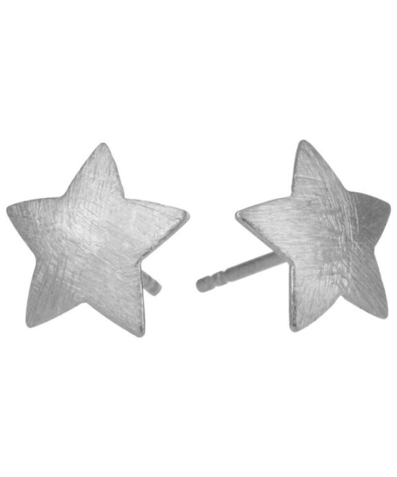 SUSANNE FRIIS BJØRNER SØLV ØRERINGES BUET STJERNE - 5015-1