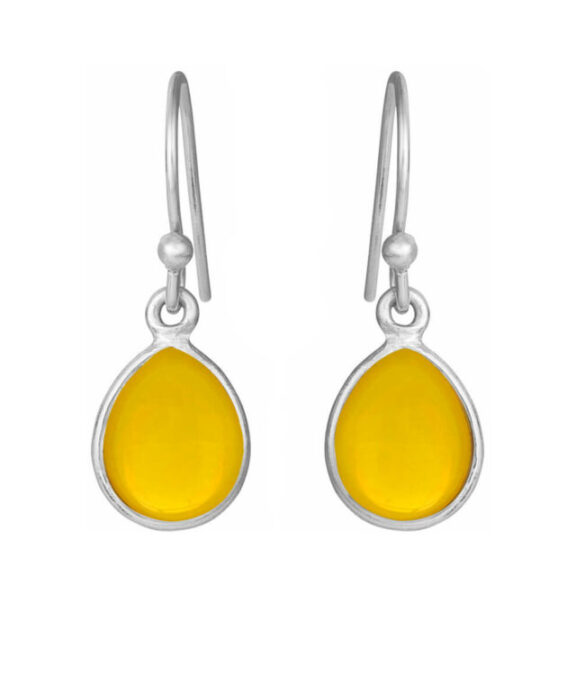 SUSANNE FRIIS BJØRNER SØLV ØRERINGE MED GUL OPAL KRYSTAL - 5249-1-202