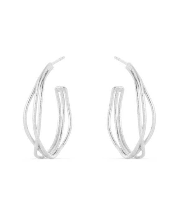 SUSANNE FRIIS BJØRNER SØLV ØRERINGE HALV CREOL TWISTED - 5554-1
