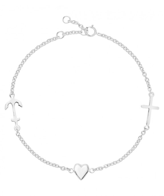 LUND COPENHAGEN SØLV ARMBÅND MED TRO HÅB KÆRLIGHED - 9011258