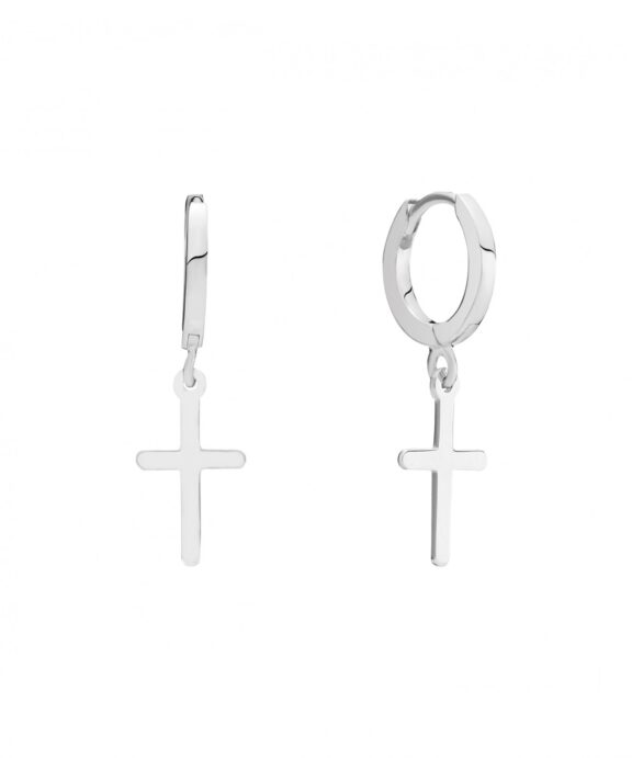 LUND COPENHAGEN SØLV ØRERINGE MED KORS - 9091169