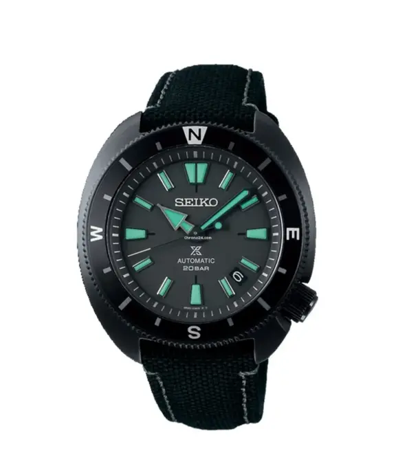 SEIKO PROSPEX SORT MED GRØN INDEX - SRPH99K1