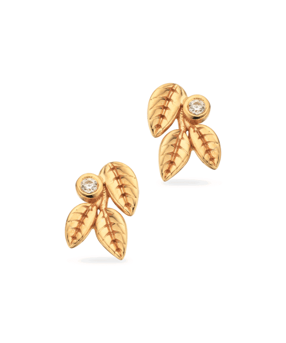 SCROUPLES ØRERINGE 8 KARAT GULD MED BLADE - 121663