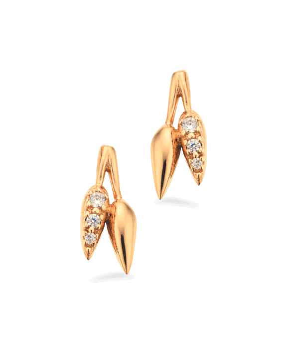 SCROUPLES ØRESTIK 8 KARAT GULD MED ZIRKON - 121673