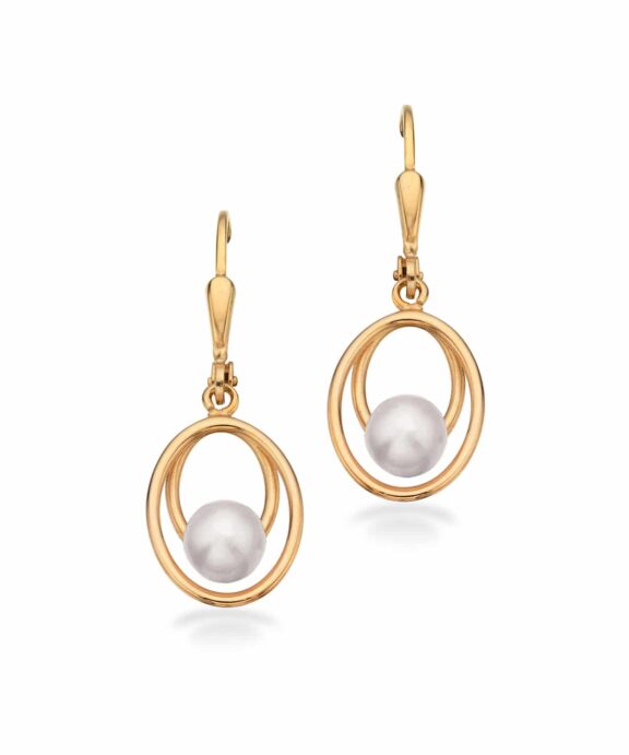 SCROUPLES ØRERINGE MED FERSKVANDSKULTURPERLE 8 KARAT - 121723