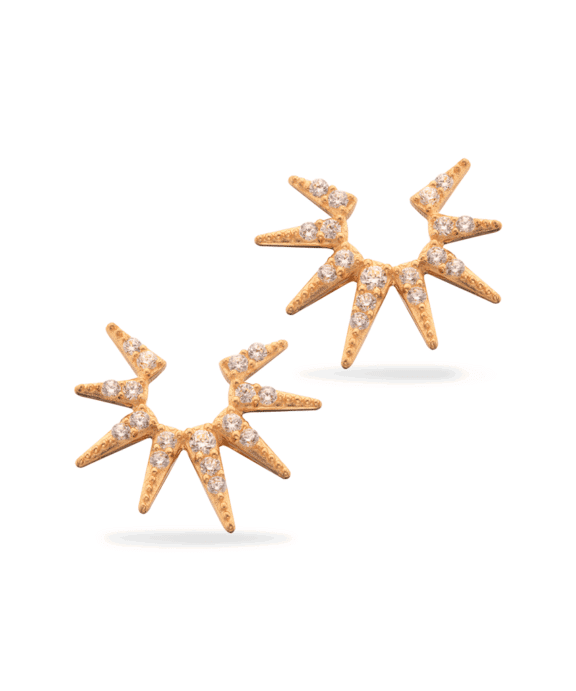 SCROUPLES ØRESTIK 8 KARAT GULD MED SOL - 122093