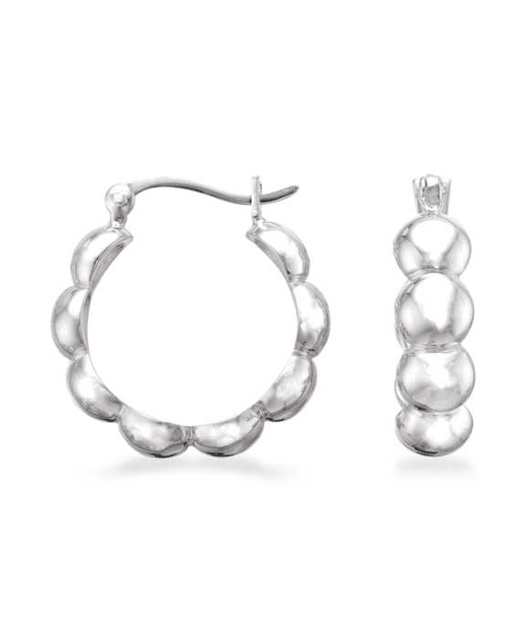 SCROUPLES CREOLER SØLV MED KUGLER - 157302