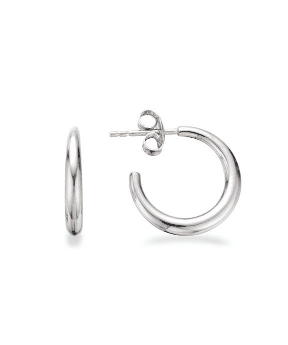 SCROUPLES SØLV ØRERINGE HALVCREOL GLAT - 157312