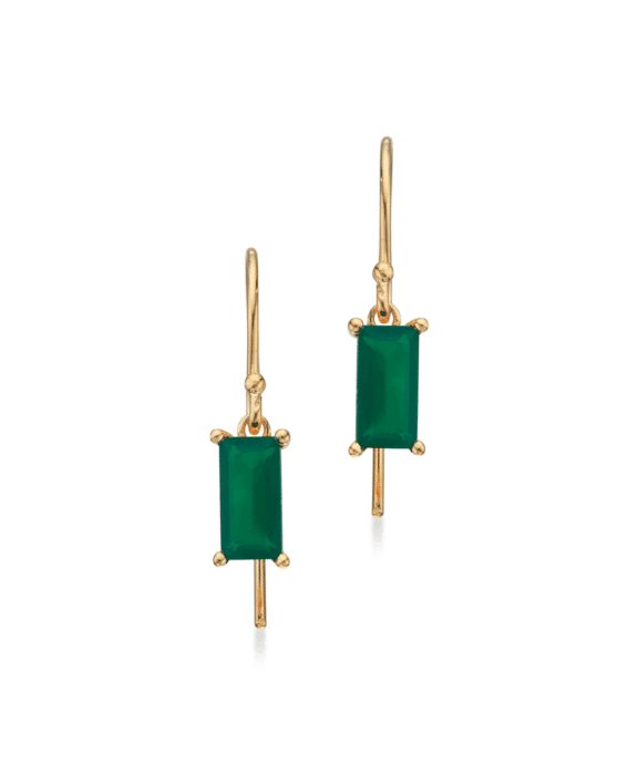 SCROUPLES RING SØLV FORGYLDT ØRERINGE MED GRØN - 157562